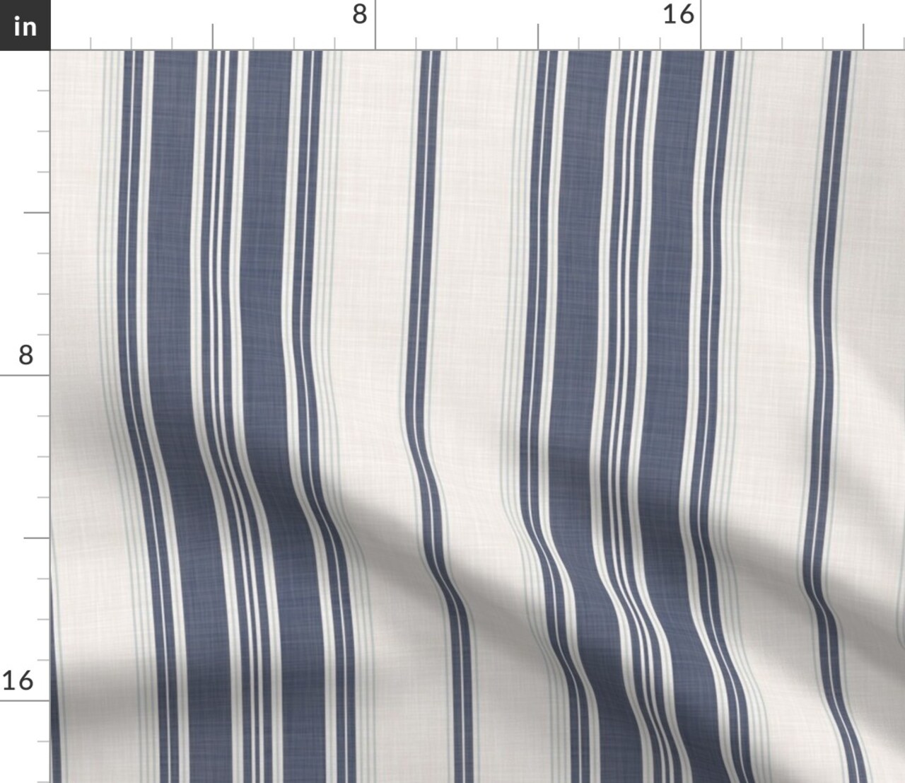 Ticking Stripe Elegant Neutral Traditional Medium Scale Custom Printed Fabric by Spoonflower Various Fabrics by the Yard or Fat Quarter